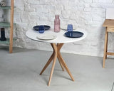 Ragaba Jubi Table à Manger Ronde 80cm Chêne Gris Oerle