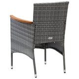 Generisch Kangmusi 310567 Lot de 4 chaises de jardin en polyrotin Gris