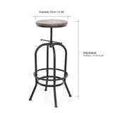 Kosmi Tabouret de Bar LOFT à vis Style Industriel réglable en Hauteur