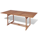 vidaXL Teck Table à Manger Rectangulaire d'Extérieur Jardin 180x90x75cm Meuble
