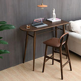 JUNNIU Tabourets de Bar en Bois Massif Simples et Modernes, Pieds en Noyer avec siège en PU, Chaise de Petit-déjeuner à Dossier, Hauteur d'assise 75 cm (Couleur: Noir) Decoration