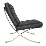Fern Fauteuil lounge style Barcelone uniquement en cuir noir
