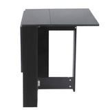 Table de Bar Table Pliante avec 2 Abattants, en Panneaux de Particules Melaminés,Table de Cuisine Salle a Manger Pliable Amovible Tres Pratique en Panneaux de Particules,103 * 76 * 73.4cm (Noir)