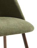 BAÏTA Lot de 2 chaises Elisabeth Tissu Vert Pieds Effet chêne