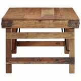 CKioict Table Basse Rustique en Bois Massif Récupéré Rectangulaire avec Finition Texturée et Structure Robuste pour Salon Décoration