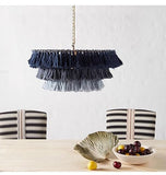 Lampe Suspendue Industrielle, Lustre en macramé Fait à la Main, plafonniers tissés, Lampe Suspendue Boho, Lustre à Pampilles pour Chambre à Coucher, Salon, fête, décoration de la Maison