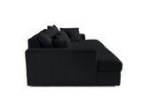Lisa Design - Canapé Collins en Velours Côtelé - Sofa Noir 4 Places - Salon