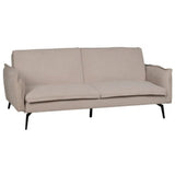 IXIA - Canapé-Lit Beige Tissu Lin Pied métal 214cm