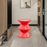 Qianly Tabouret de Canapé, Table de Chevet, Forme Unique, Tabouret D'appoint, Petite Table de Nuit, Siège à Langer pour La Décoration de La Chambre de Bé, Rouge, 3 Niveaux