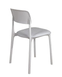 KAYELLES Lot de 2 chaises contemporaines de Cuisine, Chambre ou Salle à Manger en polypropylène avec Confortable Coussin en Simili Cuir rembourré intégré Rim (Gris Clair)