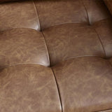 Julian Bowen Henley Canapé 3 Places en Similicuir Marron, Bois, 3 Seater
