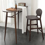 JUNNIU Tabourets de Bar en Bois Massif Simples et Modernes, Pieds en Noyer avec siège en PU, Chaise de Petit-déjeuner à Dossier, Hauteur d'assise 75 cm (Couleur: Noir) Decoration