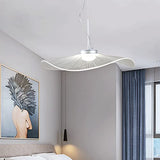 Lampe à suspension en feuille de Lotus Creative Aluminium + Acrylique Design Lampes suspendues Plafonnier à tête unique Suspension à hauteur réglable Fil Lumières pour le hall de l'hôtel de la chambre