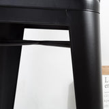 Tabouret de Bar en métal Noir Mat Style Industriel - avec Dossier - Hauteur 66cm