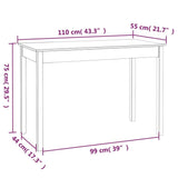 vidaXL Table à Manger Table de Comptoir Cuisine Table de Salle à Manger Meuble de Restaurant Intérieur Blanc 110x55x75 cm Bois Massif de Pin