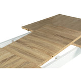 IDMarket - Table scandinave Extensible Rectangle Inga 6-8 Personnes Plateau Bois Pieds Blancs 160-200 cm