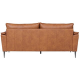 Soul Canapé en cuir 3 places Cognac Marron - Canapé en cuir véritable de qualité supérieure - Design scandinave - Ressorts ensachés - Pieds en métal - Confort moderne pour le salon - Intemporel et