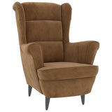 INLIFE Fauteuil marron velours 4067