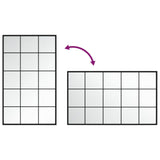 vidaXL Miroir Mural Miroir de Maquillage Miroir de Coiffeuse Miroir de Courtoisie Salle de Bain Maison Intérieur Noir 100x60 cm Métal
