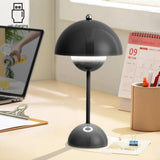 Starnearby Lampe de Table LED Pot de Fleurs, Lampe de Chevet Rechargeable Sans Fil, Lampe Champignon Tactile Dimmable avec 3 Modes de Luminosité, Lampe de Bureau Décorative Rétro