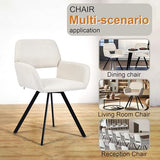 39F Furniture Dream Lot de 2 chaises de Bureau Modernes Beiges, Design pivotant, Fauteuil rembourré à 360° pour Cuisine, Bureau, Salon, Beige, 57 x 53 x 81,5 cm