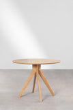 SKLUM Table à Manger Ronde en Bois (Ø100 cm) Sekiz Bois Naturel