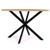 IDMarket - Table à Manger Ronde Alix 6 Personnes Pied araignée Bois et Noir 110 cm