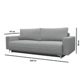 E-MEUBLES Canapé lit Convertible Salon Relax Noveau scandinave Design Revêtement de Canapé Melisa (Gris Clair)
