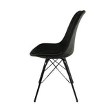 Kick Collection Ensemble de 4 Chaise de Salle à Manger Velvet - Velours - Noir - Moderne et de Haute qualité - Tissu Velours et métal - Disponible dans de Nombreuses Couleurs