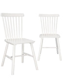 KAYELLES Lot de 2 chaises à barreaux bistrot Vintage Bois Massif Mona (Blanc)