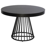 Menzzo Table Ronde Extensible Grivery Noir Pieds Noir