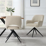 Lot de 2 Chaise de Salle à Manger Pivotante: Chaises Velours Salle à Manger avec Accoudoirs et Mémoire de Position - Pieds Métal Design Moderne & Confortable (Beige, 2er)