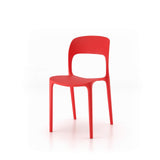 MOBILI FIVER, Chaise Amanda, Lot de 4, Rouge, Polypropylène, Chaise pour Cuisine, Jardin, Salon