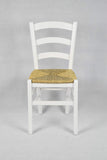 t m c s Tommychairs - Set 4 chaises Venezia pour Cuisine, Bar et Salle à Manger, Robuste Structure en Bois de hêtre laqué en Couleur Blanc et Assise en Paille