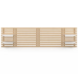 IDMarket - Tête de lit Suspendue en Lattes AVA 240 cm Bois Clair et étagères Blanches