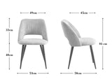 B&D Home Chaises de Salle à Manger Vicky Lot de 2, Chaise rembourrée en Velours côtelé pour Salle à Manger, Cuisine, Salon, Bureau, Coiffeuse, Design scandinave Rustique, Cordon Rose, 11126-ROSA-2