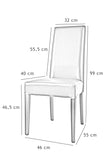 t m c s Tommychairs - Set 4 chaises Chiara Cuisine, Bar et Salle à Manger, Structure en Bois de hêtre peindré en Naturelle, Assise et Dossier rembourrés et revêtus en Tissue Ivoire