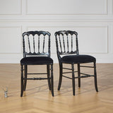 Robin des bois 2 Chaises Napoléon III, laquées Noires et Velours