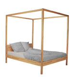 WEBER INDUSTRIES LIT Double À BALDAQUIN Romance 160X200 / HÊTRE Massif Huile