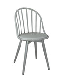 KAYELLES Lot de 2 chaises bistrot à barreaux Design Cuisine, Salle à Manger, Cussin Simili Cuir, Pieds en métal Bold (Gris)