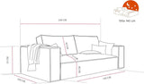 GREKPOL Sofa 240x105 cm - Canapé 3 Places Velours Côtelé - Vert Canapé Convertible 3 Places avec Dossier rembourré