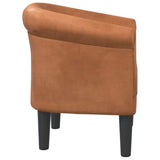 Bucmath Fauteuil club en cuir synthétique robuste, marron, 70 x 56 x 68 cm, fauteuil de salon confortable pour salon, chambre à coucher, bureau, fauteuil de lecture pour adultes