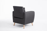 CLP Fauteuil de Salon Tilgard en Tissu I Fauteuil Confortable Rembourrée avec accoudoirs et Dossier Pieds en Bois Solide I Couleur : Gris foncé