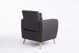 CLP Fauteuil de Salon Tilgard en Tissu I Fauteuil Confortable Rembourrée avec accoudoirs et Dossier Pieds en Bois Solide I Couleur : Gris foncé
