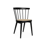 Alice's Home - Lot de 2 chaises Noires en Bois et cannage. Nora. L 54 x P 54 x H 76.5cm