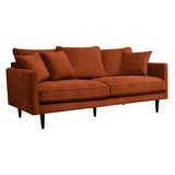 Atmosphera - Canapé 3 Places Candice Orange Ambre, Tissu Velours Déperlant, 194 cm, Fabriqué en France - pour Salon, Séjour