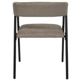 AltoBuy Lot de 2 fauteuils de Table Design en métal et Velours côtelé Coloris Taupe - Amory