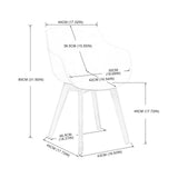 EGGREE Lot de 2 Chaises de Salle à Manger avec Pieds en Bois de Hêtre Massif, Fauteuils Scandinaves Chaise de Salon avec Accoudoirs, Rose Fumé