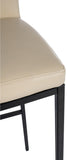 CLP Lot de 2 tabourets, chaises de Bar Freeport avec Dossier rembourré, Repose-Pieds en Similicuir et Tissu, Couleur:crème, Matériel:Similicuir