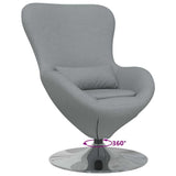 vidaXL Fauteuil œuf Gris Clair 63 x 73 x 90 cm Tissu, Salon, Chaise œuf pivotante Moderne, Meubles de Luxe pour Assise intérieure, Fauteuil élégant et Solution de Confort
